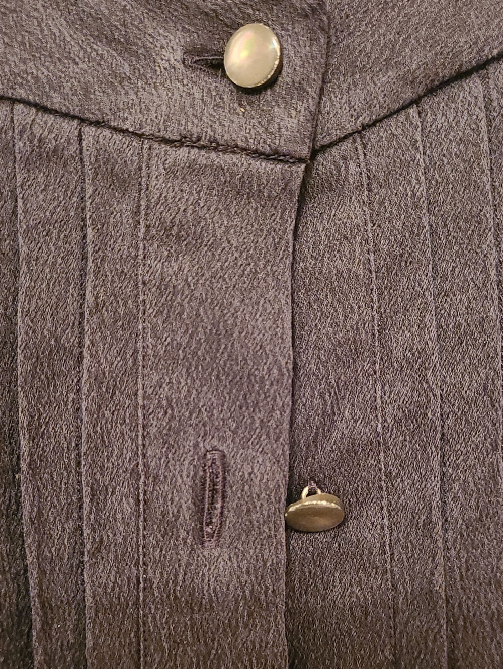 ITALY,VICTOR ROLF,SILK Pleated Button-Front Shirt - Picture 2 of 10